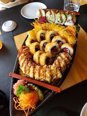 Vegan Boat - SOOOO GOOD!!!!!! at Kappa Sushi in La Fortuna