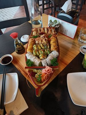 Half vegan, half fish so everyone in the group was happy. at Kappa Sushi in La Fortuna