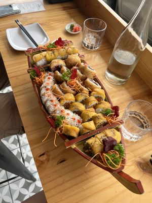 Sushi boat  at Kappa Sushi in La Fortuna