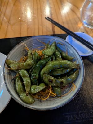 Spicy Edamame at Kappa Sushi in La Fortuna