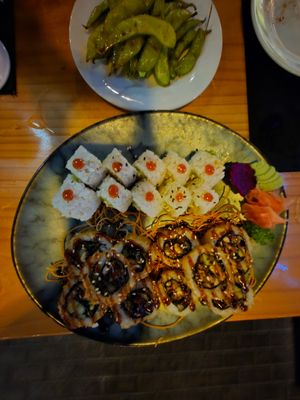Spicy Tofu und Fuji Rolls at Kappa Sushi in La Fortuna