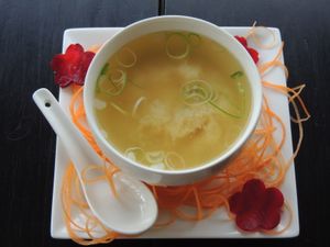 Vegan Miso soup at Kappa Sushi in La Fortuna