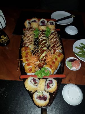 Vegan sushi boat, life doesn't get better than this! at Kappa Sushi in La Fortuna