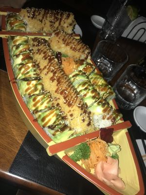 Vegan Sushi boat, containing 40 pieces. (28$) at Kappa Sushi in La Fortuna