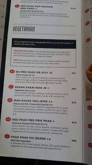 menu at Simply Asia - Heritage Square in Cape Town