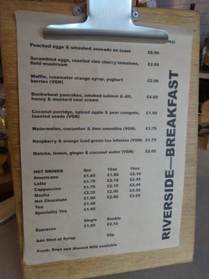 Breakfast Menu  at Riverside Cafe in Leicester