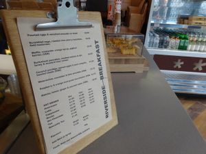 Breakfast menu at Riverside Cafe in Leicester