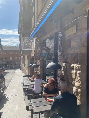 Sunny & cozy place to sit outside  at Omnipollos Hatt in Stockholm