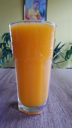 papaya juice at Loving Hut in Cusco