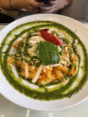 Pasta penne at Organi Chiado in Lisbon
