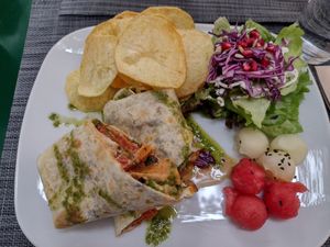 Veggie wrap at Organi Chiado in Lisbon