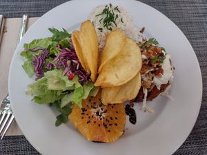 Veggie burger at Organi Chiado in Lisbon