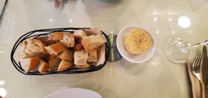 Homemade rice bread and vegan cheese at Organi Chiado in Lisbon