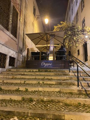 Outside seating  at Organi Chiado in Lisbon
