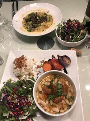  Bean stew (below) and mushroom risotto (above)  at Organi Chiado in Lisbon