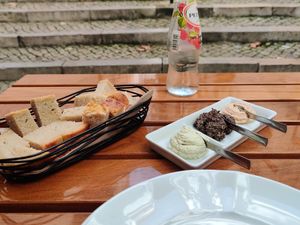 Vegan pate & rice bread. at Organi Chiado in Lisbon