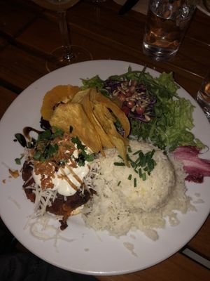 Burger with rice   at Organi Chiado in Lisbon