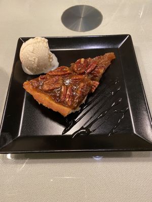 Pecan pie with vanilla ice cream  at Organi Chiado in Lisbon