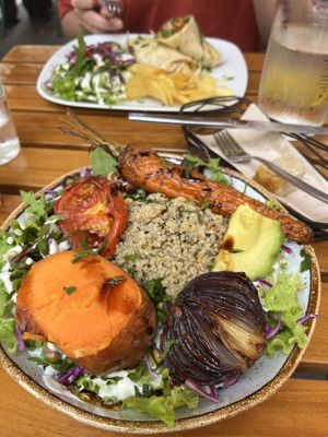 Vegetable salad (and wrap in background)  at Organi Chiado in Lisbon