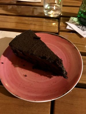 Vegan chocolate mousse cake  at Organi Chiado in Lisbon