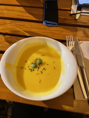 Pumpkin soup   at Organi Chiado in Lisbon