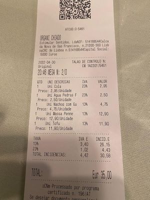 Not too expensive at Organi Chiado in Lisbon