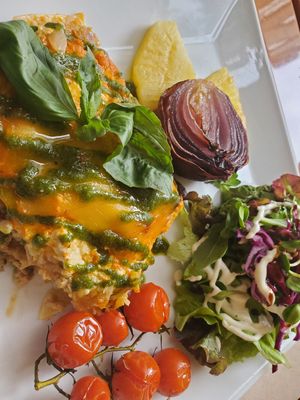 Lasagna at Organi Chiado in Lisbon