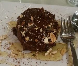 chocolate cake at Organi Chiado in Lisbon