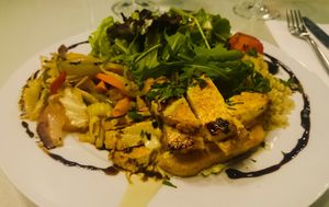 Tofu dish at Organi Chiado in Lisbon