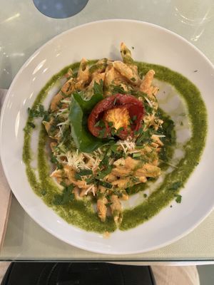 Tomato and basil pesto pasta  at Organi Chiado in Lisbon