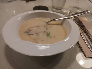 Cauliflower soup at Organi Chiado in Lisbon