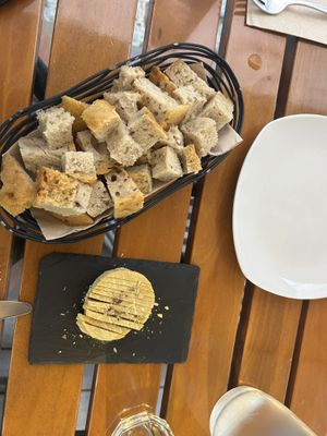 Rice bread and vegan cheese   at Organi Chiado in Lisbon