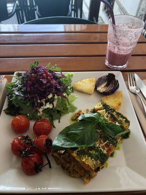 Lasagna at Organi Chiado in Lisbon