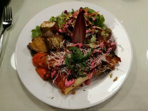 Lasanha vegana at Organi Chiado in Lisbon