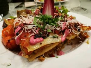 Lasanha de vegana at Organi Chiado in Lisbon