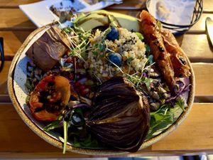 Quinoa salad (delicious)  at Organi Chiado in Lisbon