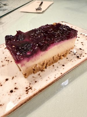 Berry Cheesecake house made also SO GOOD  at Organi Chiado in Lisbon