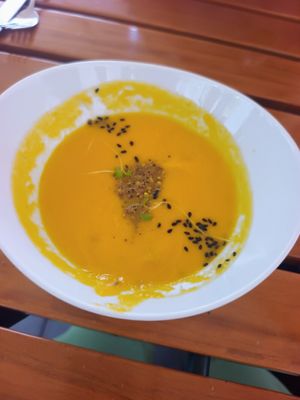 Veg soup at Organi Chiado in Lisbon