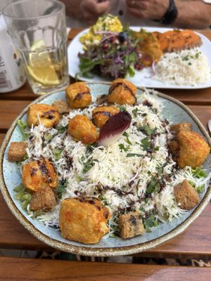 Caesar salad, watch your teeth in the tiny croutons   at Organi Chiado in Lisbon