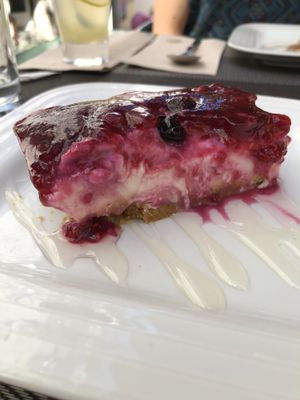Vegan cheesecake  at Organi Chiado in Lisbon