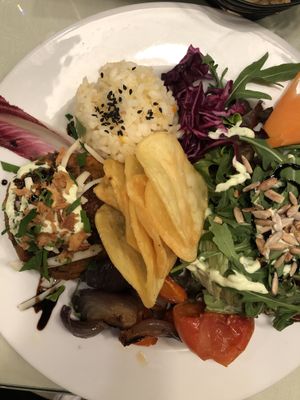 Vegan burger that wasn’t a burger  at Organi Chiado in Lisbon