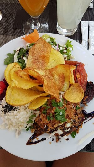 Burger menu at Organi Chiado in Lisbon