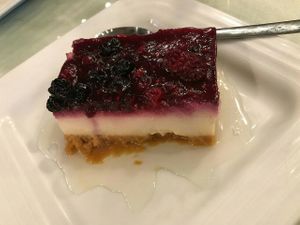 Cheese cake - pastel de queso at Organi Chiado in Lisbon