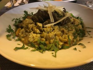 Mushroom risotto at Organi Chiado in Lisbon