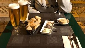 Homemade cheese, different dips with brilliant bread at Organi Chiado in Lisbon