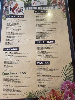 Menu apps at MCS Grill in Hanapepe