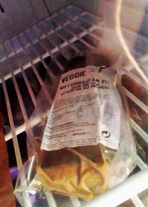 vegan salmon, lost in the fridge at EasyGreen Vegan Foodstore & Snack bar in Porto