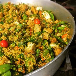 Vegetable tofu & quinoa stir-fry. at Chic Peas Veg in Toronto