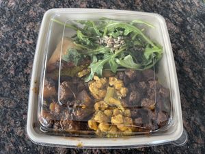 Takeout platter  at Chic Peas Veg in Toronto