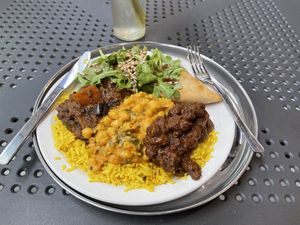 Dine-in platter  at Chic Peas Veg in Toronto